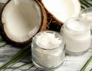 Sliced Coconut With Coconut Oil