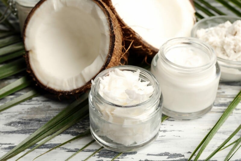 Sliced Coconut With Coconut Oil