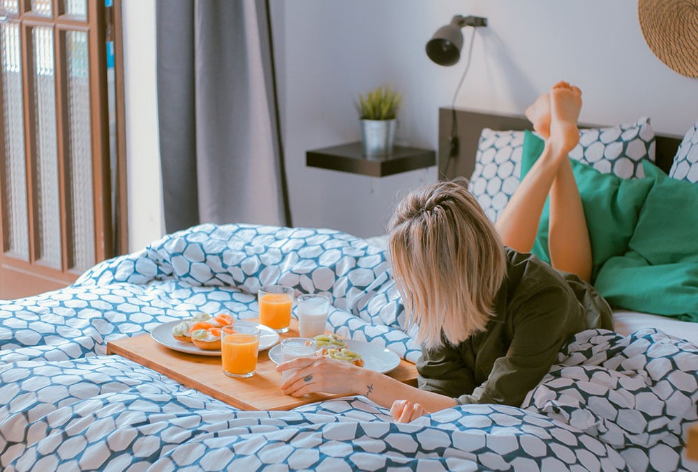 Woman Eating Healthy Breakfast to Boost Fertility